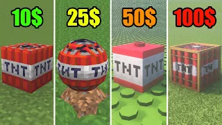 minecraft for 10$ vs 25$ vs 50$ vs 100$ vs 1000$