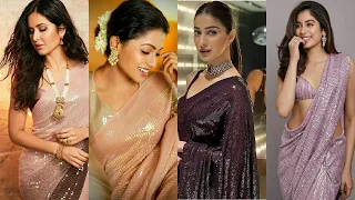 How to style earrings with sequence Saree || sequin Saree earrings ideas || jewellery for Saree