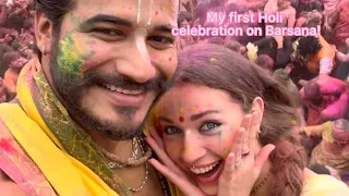 Gourab and Chintamani, celebrating Barsana HOLI 2024 together 💜💙💛🩵🩷my first vlog! 😌