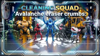 CLEANING SQUAD : SMART ROBOT Cleaning Adventure | Eraser Avalanche Transformation