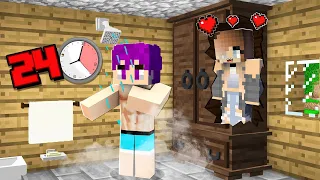 تحدي 24 ساعة اقول نعم لمراتي سمسمة في ماين كرافت (دخلت ورايا الحمام) !!😂🔥