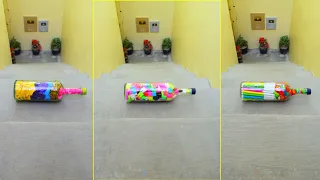 ULTIMATE Rainbow Glass Bottle Breaking ASMR 🌈 Rolling Down Stairs Compilation