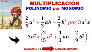Multiplicación de Polinomios por monomios con FRACCIONES (Algebra de Baldor Ejercicio 40)