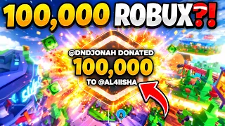 I Gave My Friend 100,000 Robux in PLS DONATE…