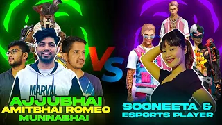 Ajjubhai, Amitbhai, Romeo & Munnabhai vs Sooneeta With Esports Team😱- Best Aukat Clash Squad Battle