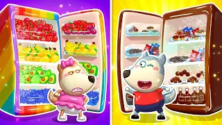 Wolfoo y Desafío de Chocolate Comida Rosa vs Negro | Juguemos Juntos | Dibujos Animados