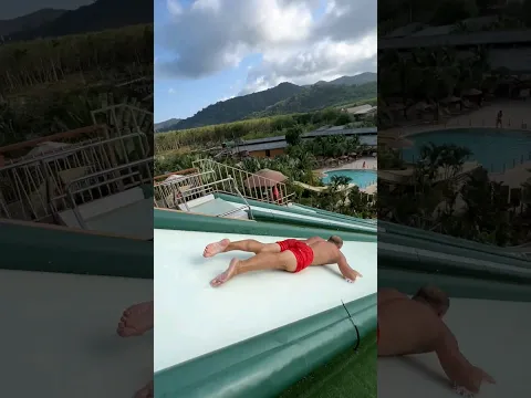 Erling Haland from the slide 😱😁🤙🌊👍😅 #challenge #bluetree #pool #bluetreephuket #flip #phuket