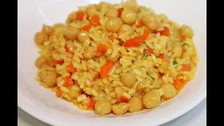 Receta de garbanzos con arroz un plato muy sabroso, fácil y saludable