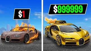 $1 to $1,000,000 Bugatti in GTA!