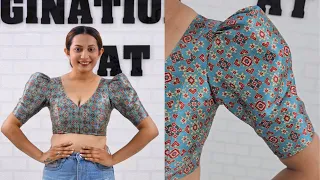 Puff Sleeve Cutting & Stitching | Designer Blouse Sleeve Making | पफ आस्तीन काटना  #stitchingideas