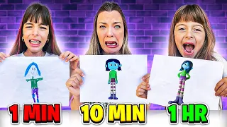 Desenhando em 1 min 10 min ou 1 hora - MONSTROS ADOLESCENTES