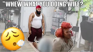 Working Out while wearing "Thong" underwear to see my Husband Reaction
