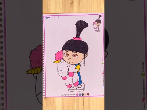 ¡Coloreando a Agnes de Mi Villano Favorito! 🌸✨ #coloringbook #librodecolorear #short
