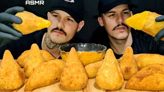#52 ASMR COMIDA | COXINHA, RISOLES, SALSICHÃO (MUKBANG BRASIL) SONS DE MASTIGAÇÃO | Mateus ASMR.