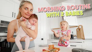 my veryyyy realistic morning routine with a newborn + a toddler...
