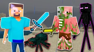 MINECRAFT in real life! Artem vs mobs Enderman, Pigman