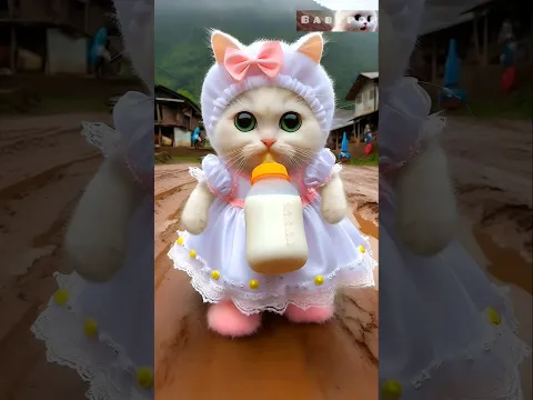Cute Cat Dance Jumping Jumping🥰Beautiful White Princess Cute Baby Cat🍸🥛🐈480 #cat #dudidudidam#shorts