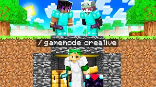 Minecraft Manhunt but i SECRETLY used CREATIVE mode😈