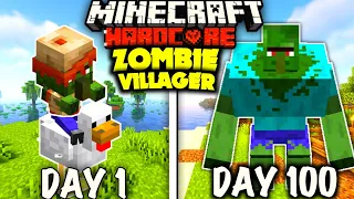 I Survived 100 Days as ZOMBIE🧟‍♂️ VILLAGER in Hardcore Minecraft (hindi)