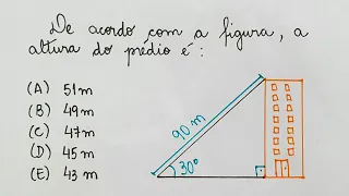 RAZÕES TRIGONOMÉTRICAS - ALTURA DO PRÉDIO - TRIGONOMETRIA @professoraangelamatematica