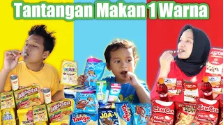 TANTANGAN MAKANAN 1 WARNA KUNING VS BIRU VS MERAH