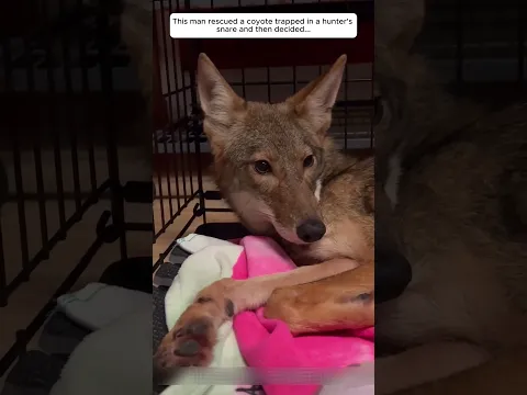 This man rescued a coyote trapped in a hunter's snare and then decided