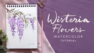 EASY Loose Watercolor Floral Tutorial: Wisteria Flowers