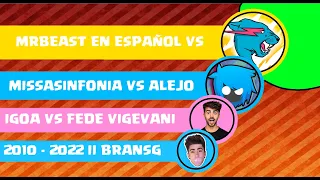 👏 MissaSinfonia Vs Fede Vigevani Vs MrBeast en Español Vs Alejo Igoa 🔥