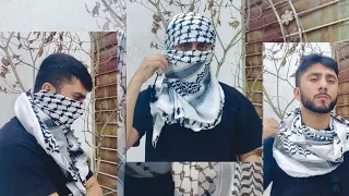 How to tie Palestinian Keffiyeh || SheMagh Tutorial || Majid Shah