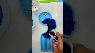 Resin Art Storytime with Results/Demolding - Epoxy Creations on a New Level - Galaxy Afro Pick