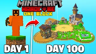 I Survived 100 Days on ONE BLOCK In Minecraft Hardcore
