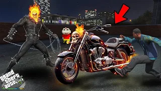 Franklin And Shinchan Stealing Dangerous Ghost Rider Bike In GTA 5 Telugu | #gta5