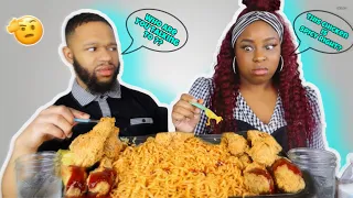 WHISPERING TO MYSELF MUKPRANK + 2X SPICY POPEYES CHICKEN & NOODLES WITH CHEESE SAUCE MUKBANG!
