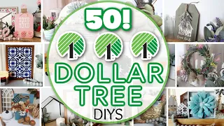 50!! DOLLAR TREE DIYS | Dollar Tree MEGA Video FULL Of AFFORDABLE Home Decor | Easy Decor Crafts!