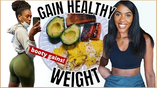 WHAT I EAT IN A DAY TO GAIN WEIGHT! * BOOTY GAINS* 🍑🔥 + PROTEIN SHAKE RECIPE | A Process That WORKS!