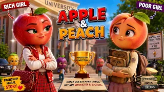Rich Girl vs Poor Girl at University 🍎🍑 | Who Will Succeed? | 3D Animation
