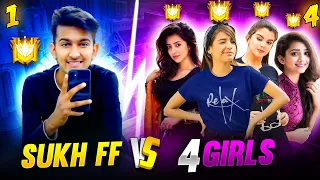 My Pro Girl Subscriber Challenge Me 🤯 आजा 1 vs 4 में !! 🔥 Funny Clash Battle - Garena Free Fire