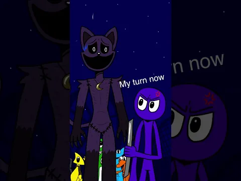 Come here, kitty kitty, purple v catnap (poppy playtime/rainbow friends) #meme #short