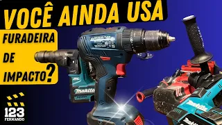 APOSENTEI MINHAS FURADEIRAS DE IMPACTO, NUNCA MAIS FURO ALVENARIA, PISO E TETO SEM MARTELETE ROTATIV
