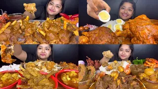ASMR: EATING SPICY MUTTON CURRY🔥/ MUTTON FAT🍛CURRY/ CHICKEN🍗 CURRY/ PRAWN🦐CURRY/ Mukbang🔥Eating Show
