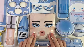 [☁️Paperdiy☁️] Roblox 로블록스 Blue🩵 Skincare & Makeup ASMR ✨ | Squishy | Satisfying | papercraft