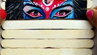 mahakali painting on icecream stick|| mahakali | by snehal artist #mahakali #viral #drawing